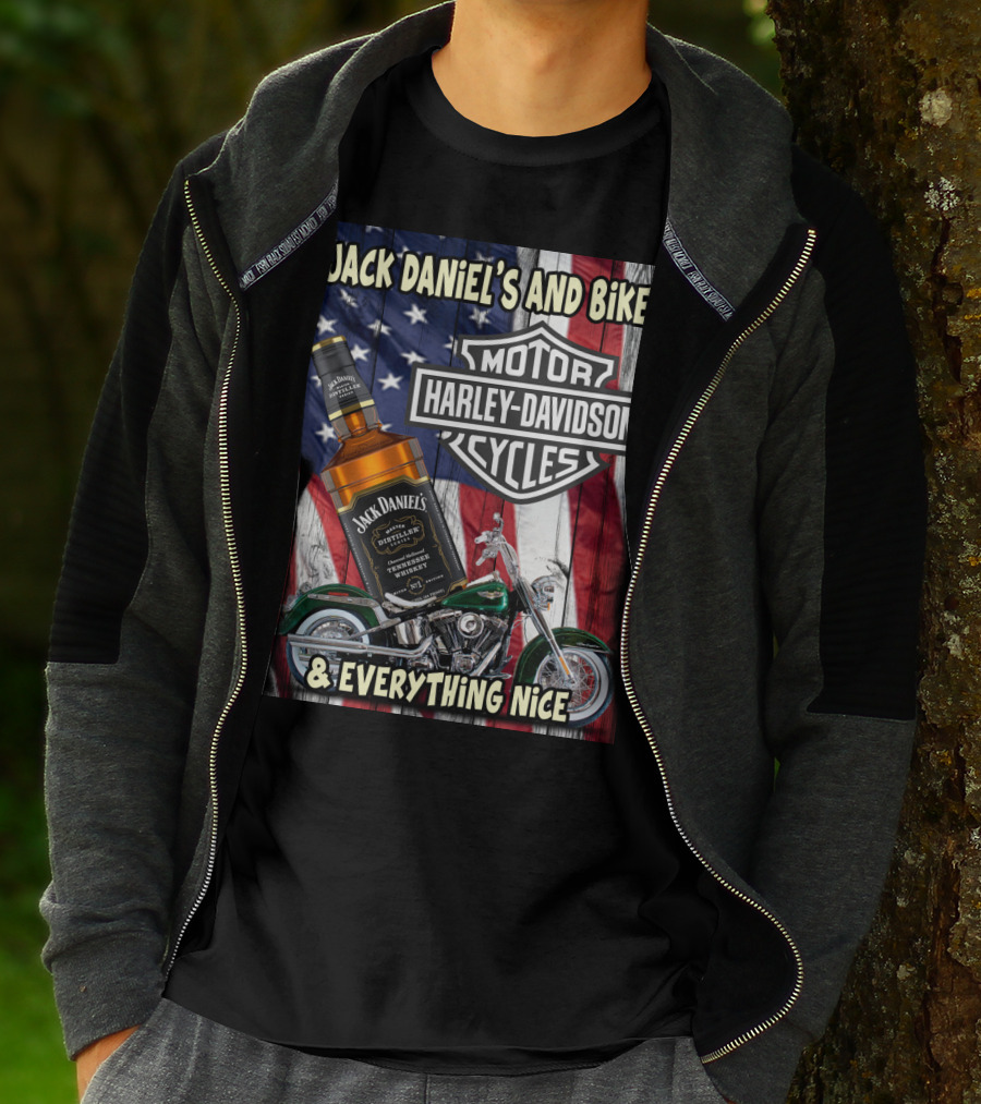 Jack Daniel's And Bikes Harley Davidson Motorcycles & Everything Nice T-Shirt