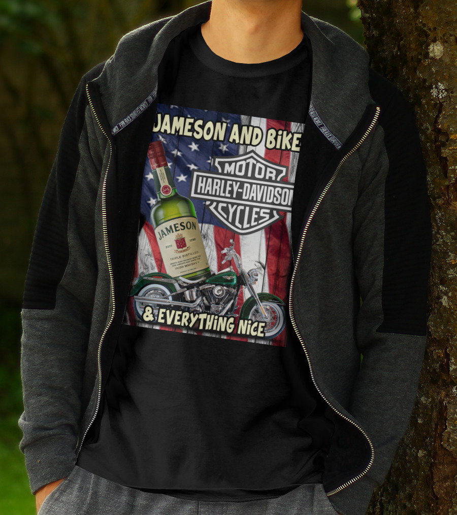 Jameson And Bikes Harley Davidson Motorcycles & Everything Nice T-Shirt