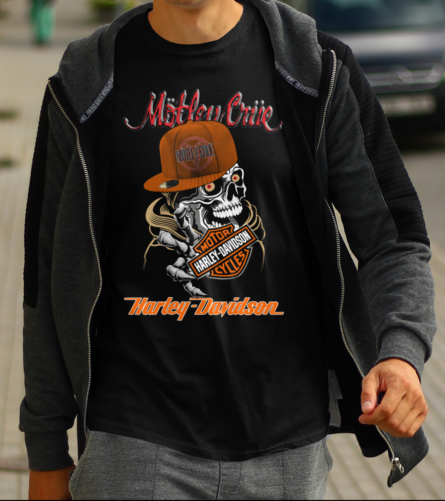 Mötley Crüe Harley Davidson Skull Motor Cycles T-Shirt