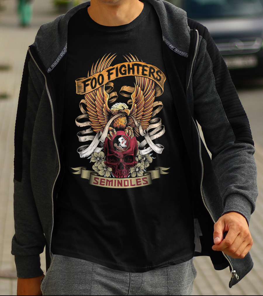 Foo Fighters Seminoles Eagle Skull T-Shirt