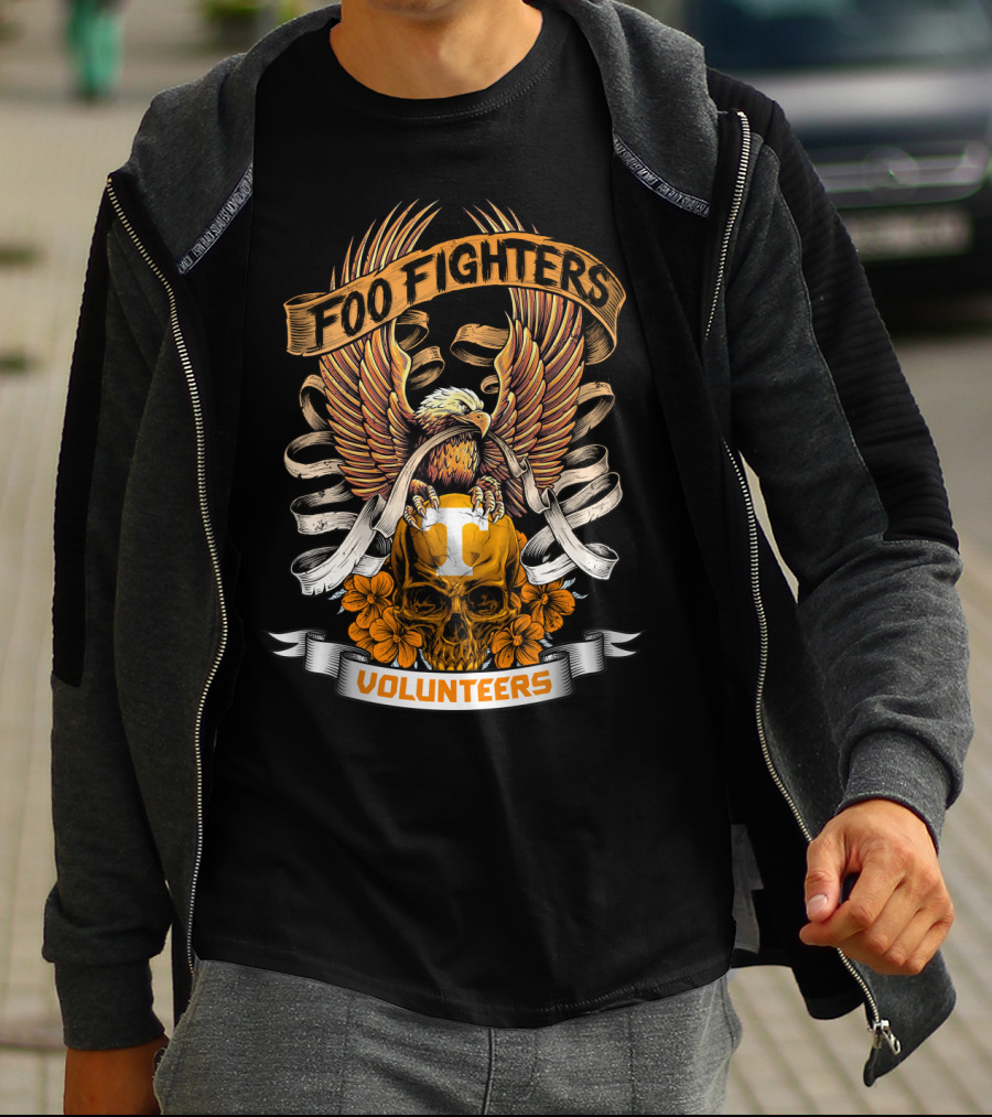 Foo Fighters Volunteers Eagle Skull Banner T-Shirt