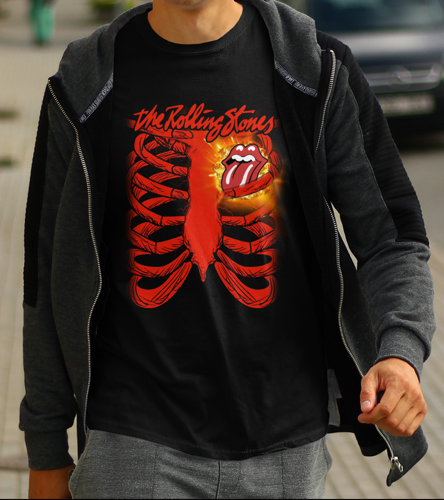 The Rolling Stones Tongue Logo Inside Ribcage T-Shirt