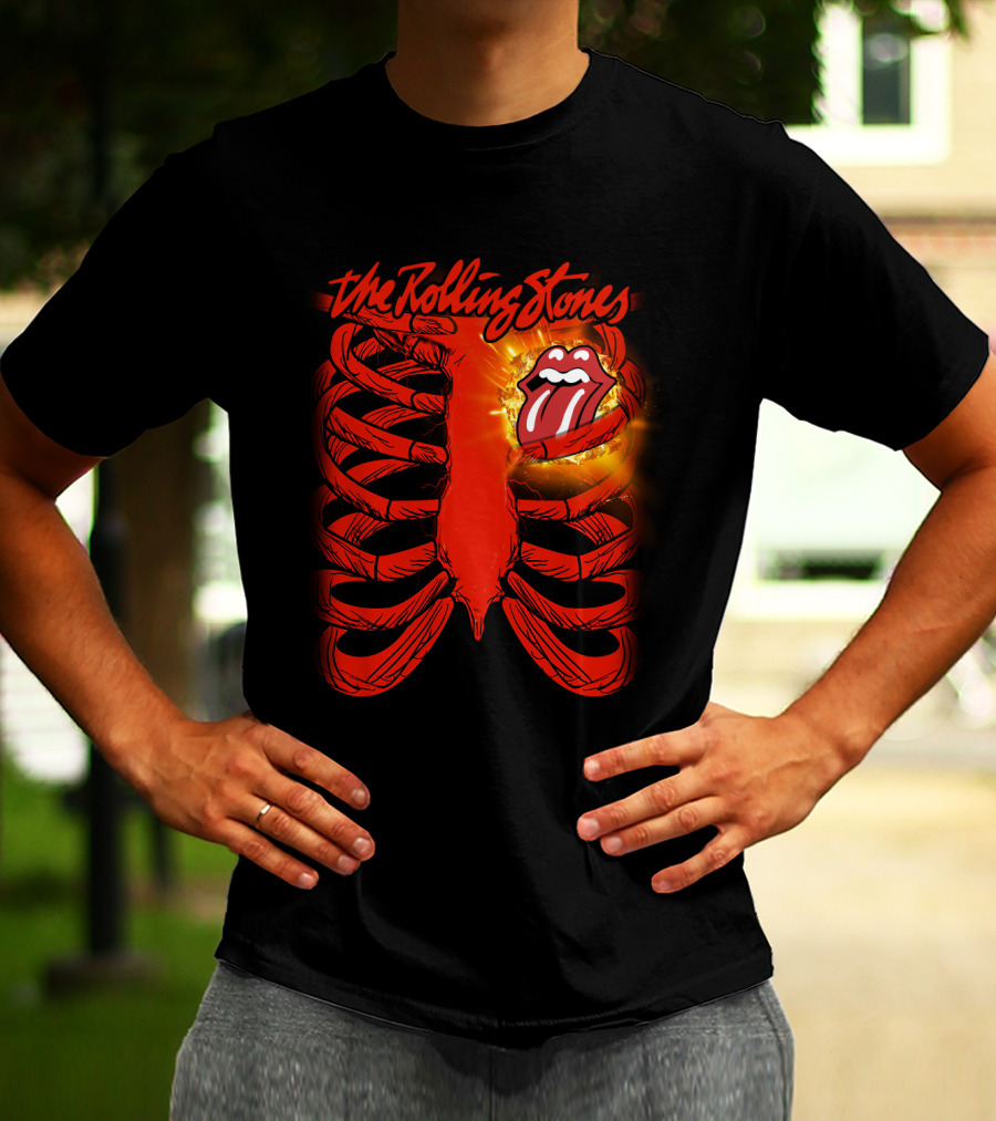 The Rolling Stones Tongue Logo Inside Ribcage T-Shirt