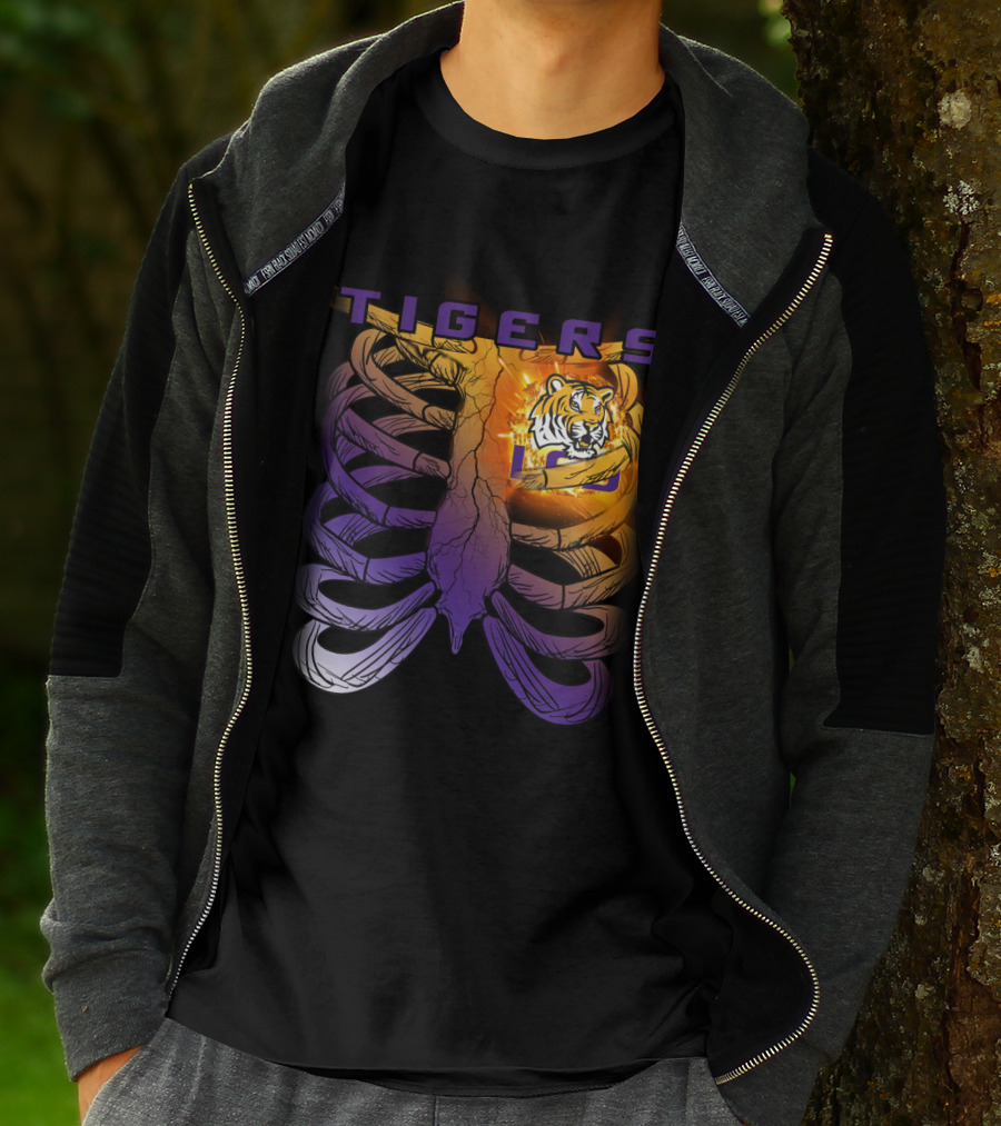 Tigers Ribcage Heart LSU Tigers T-Shirt
