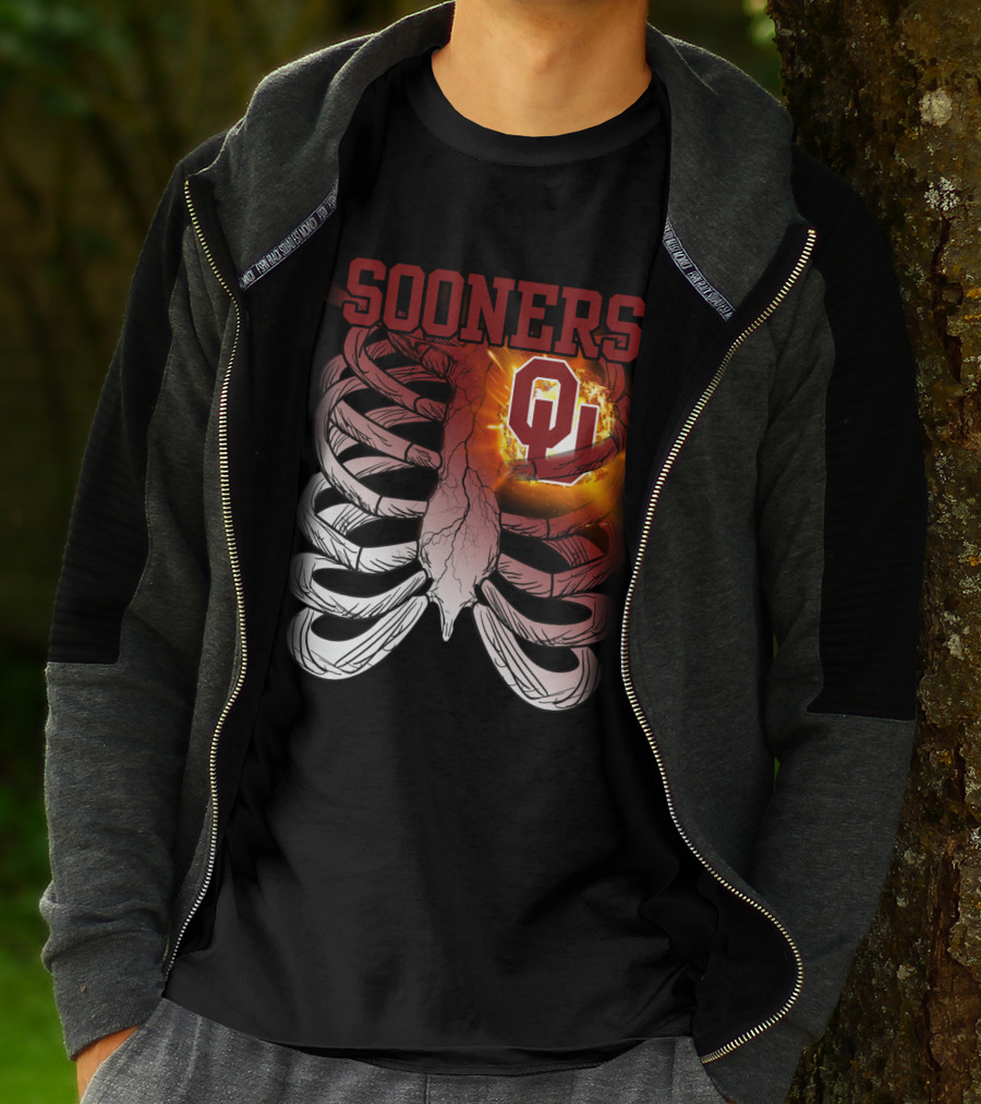 Sooners OU Ribcage Fireball T-Shirt