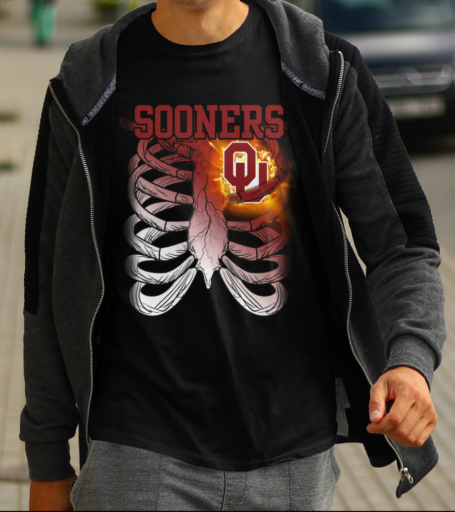 Sooners OU Ribcage Fireball T-Shirt