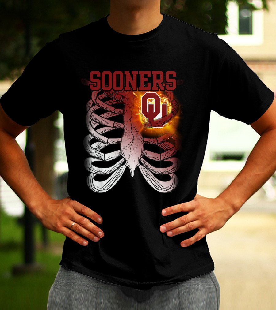 Sooners OU Ribcage Fireball T-Shirt