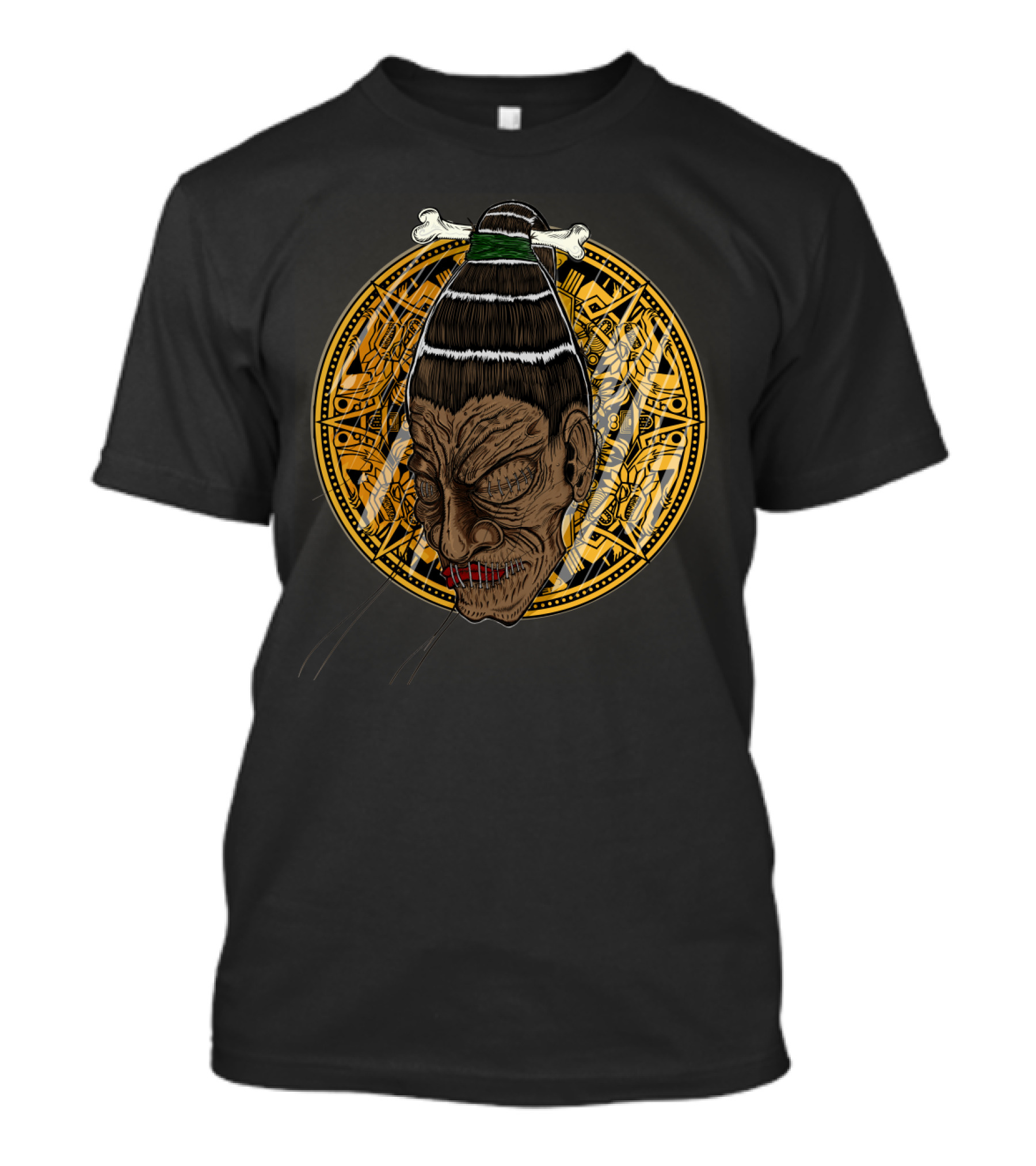Can U Keep A Secret Intricate Tribal Pattern With Mythical Mask T-Shirt