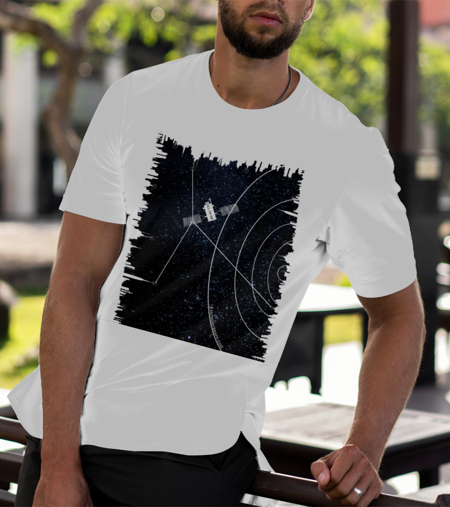 Tracking Stars With Satellite Blueprint Sky Chart T-Shirt