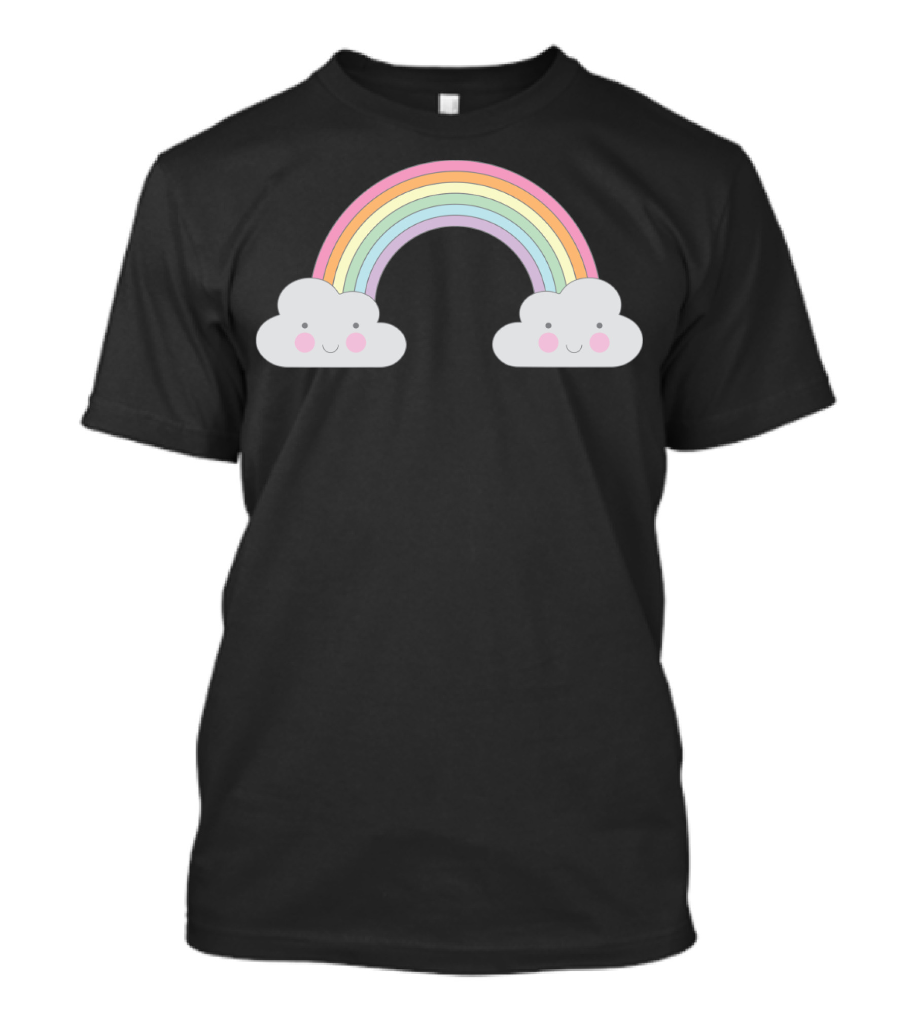 Smiling Pastel Rainbow Cloud Face With Cute Cheeks T-Shirt
