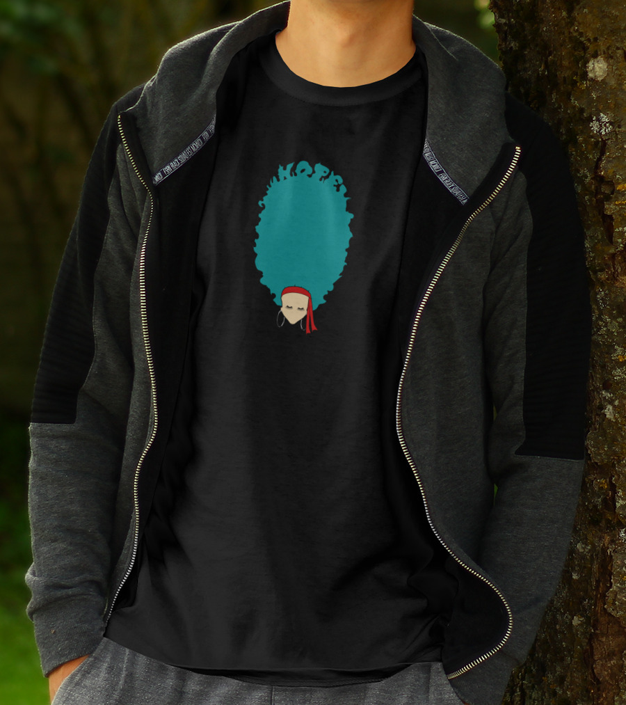 Hope In Fro Hair With Red Headband Art Concept T-Shirt