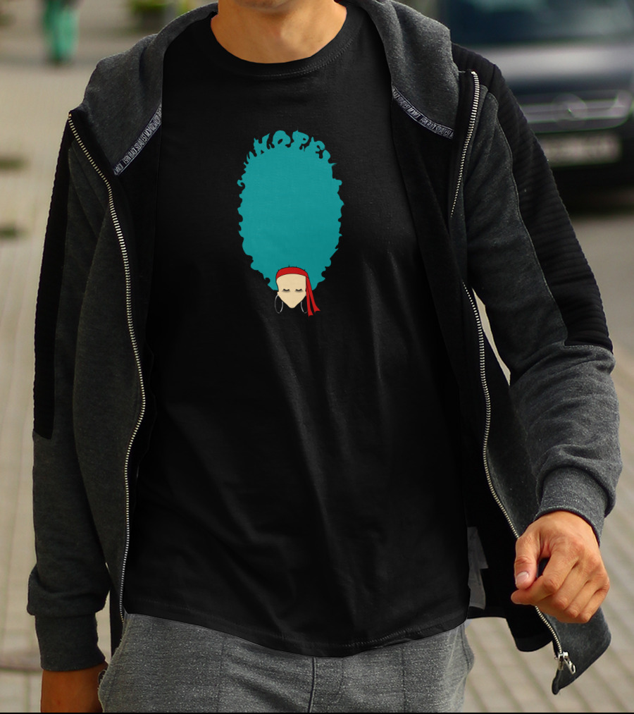 Hope In Fro Hair With Red Headband Art Concept T-Shirt