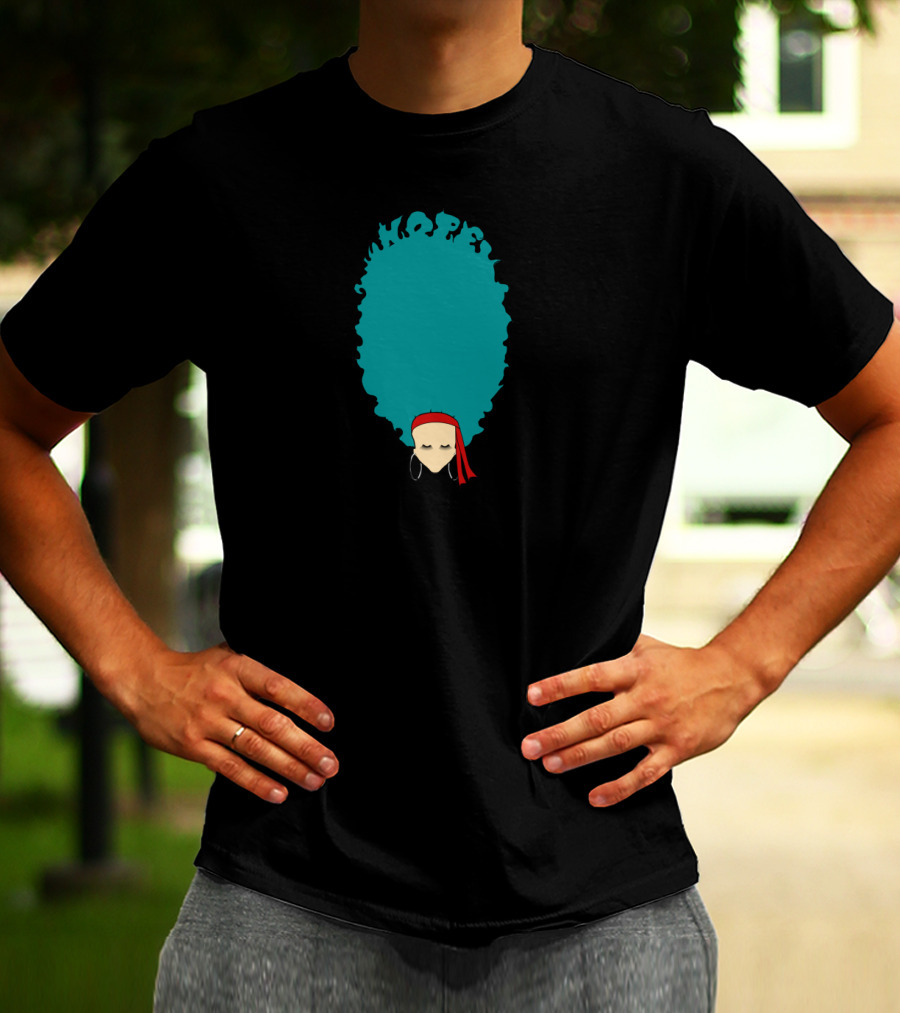 Hope In Fro Hair With Red Headband Art Concept T-Shirt