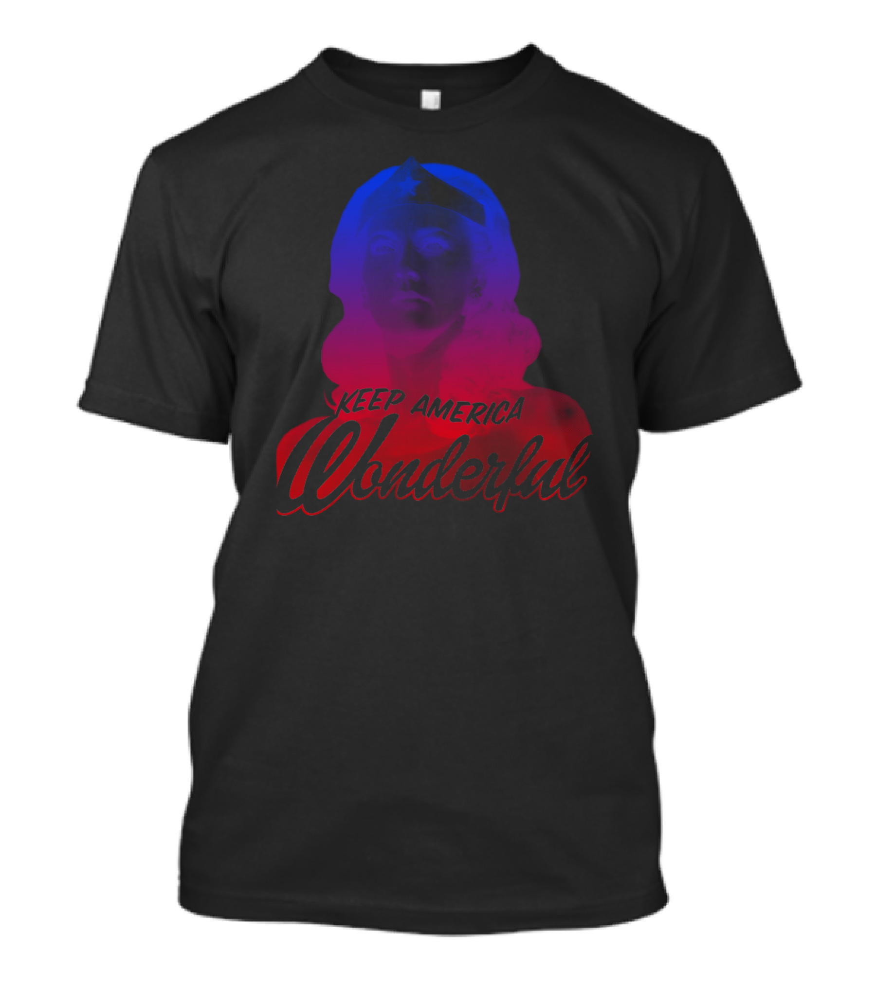 Keep America Wonderful Wonder Woman Inspired Red And Blue Gradient T-Shirt