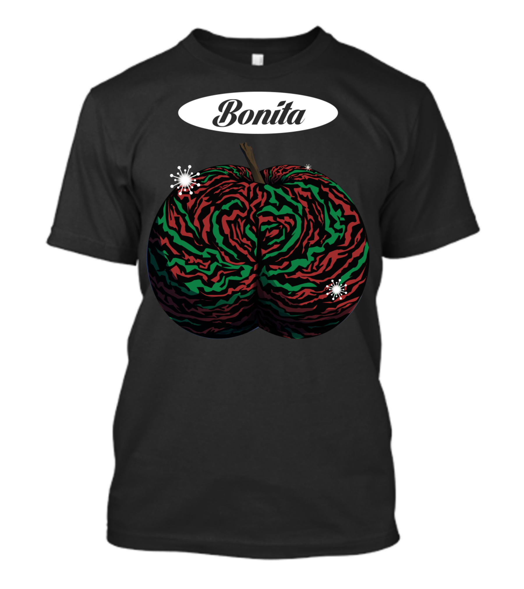 Bonita Vibrant Abstract Fruit Pattern With Splashes T-Shirt