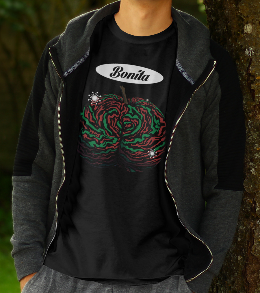 Bonita Vibrant Abstract Fruit Pattern With Splashes T-Shirt