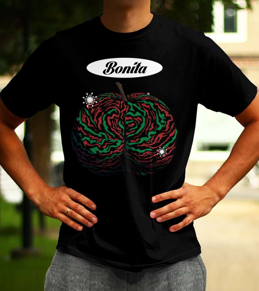 Bonita Vibrant Abstract Fruit Pattern With Splashes T-Shirt