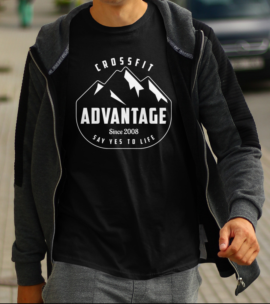 CrossFit Advantage Since 2008 Mountain Say Yes To Life T-Shirt