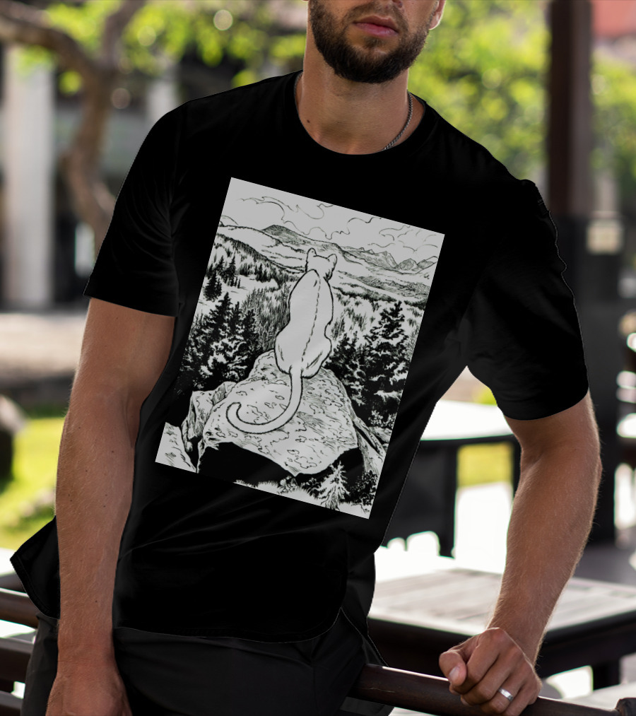 Mountain View Contemplation With The Shadow Under The Leaf T-Shirt