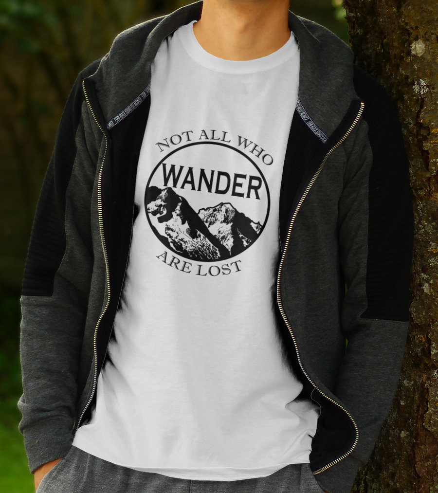 Not All Who Wander Are Lost Mountain Adventure Circle T-Shirt