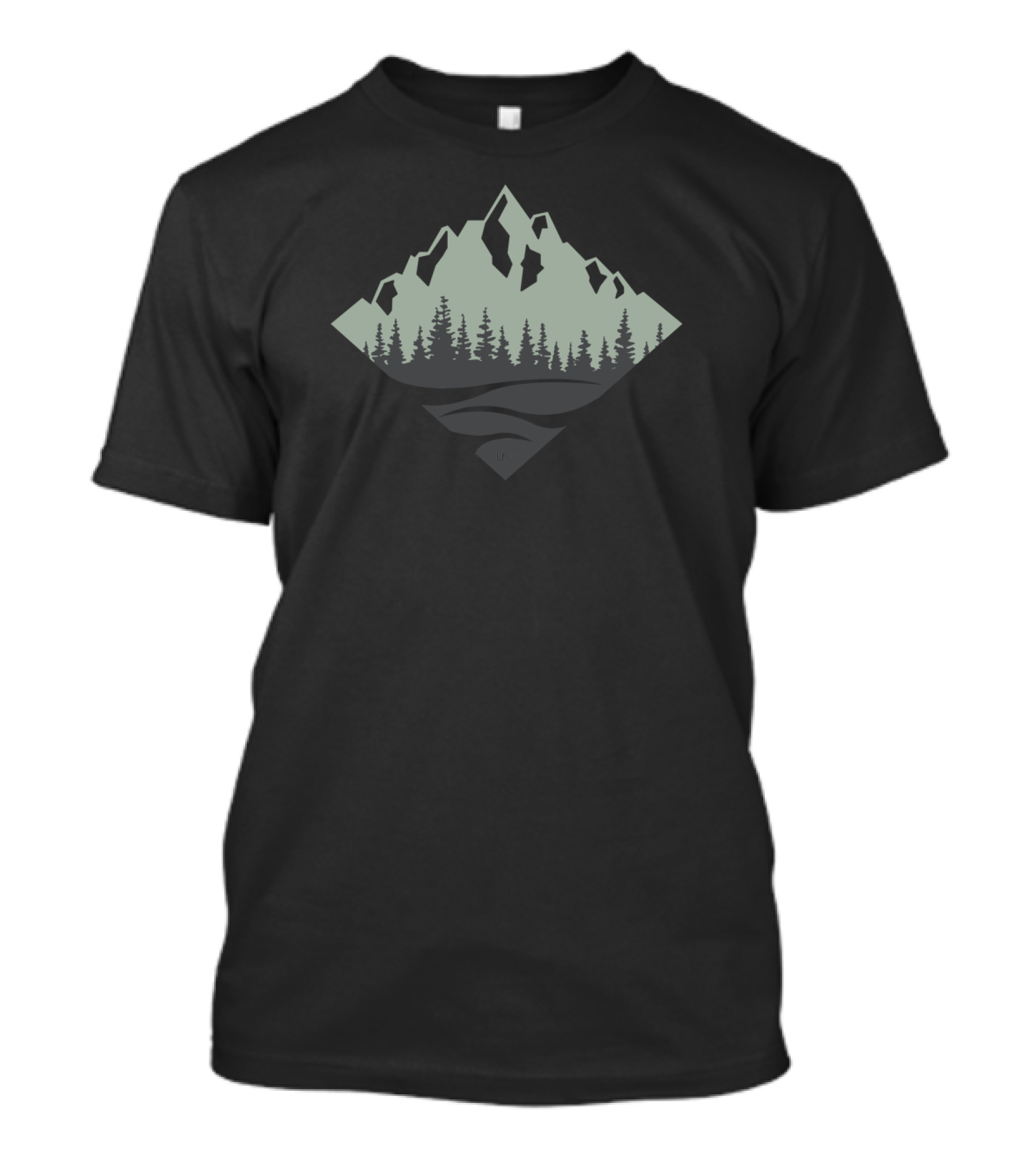 Uco Mountain Forest Silhouette With Minimalist Evergreen Trees T-Shirt