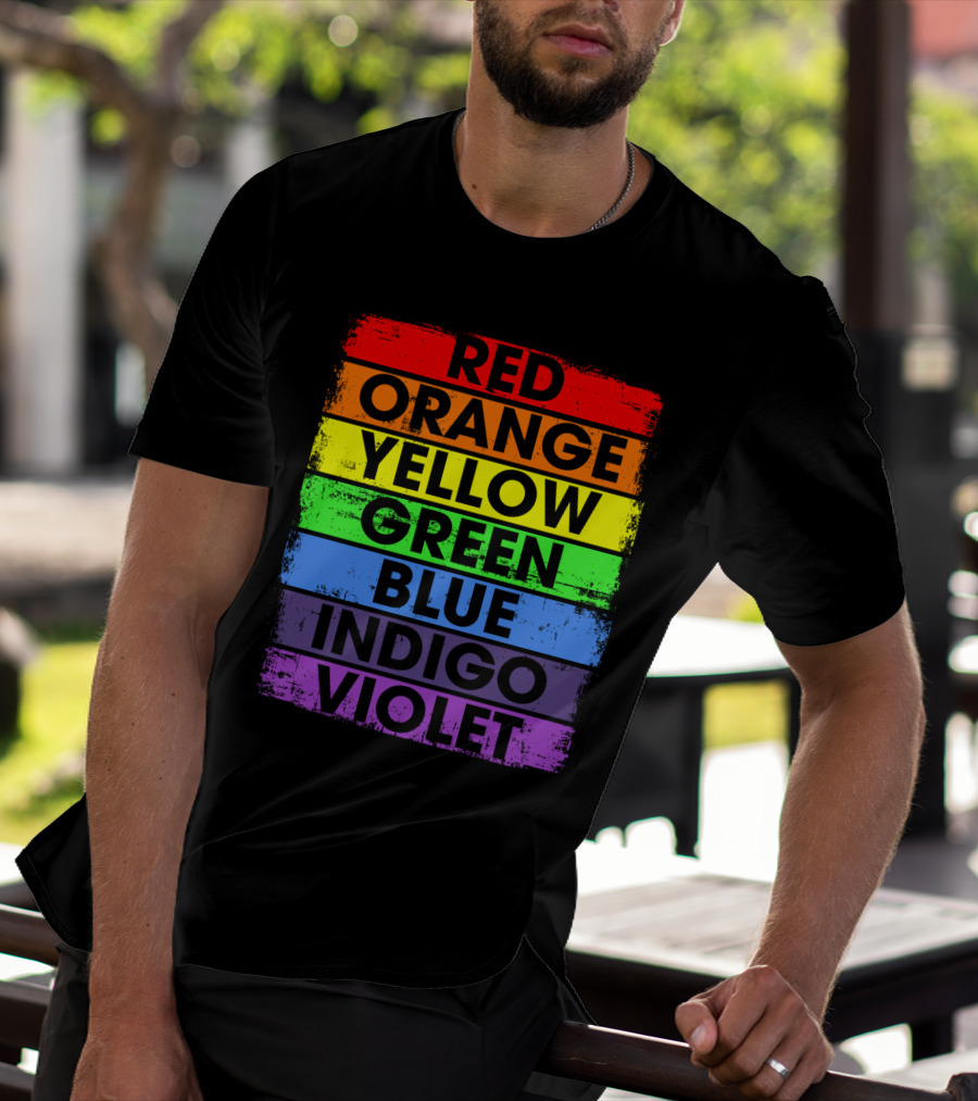 Colors Of The Rainbow Red Orange Yellow Green Blue Indigo Violet T-Shirt