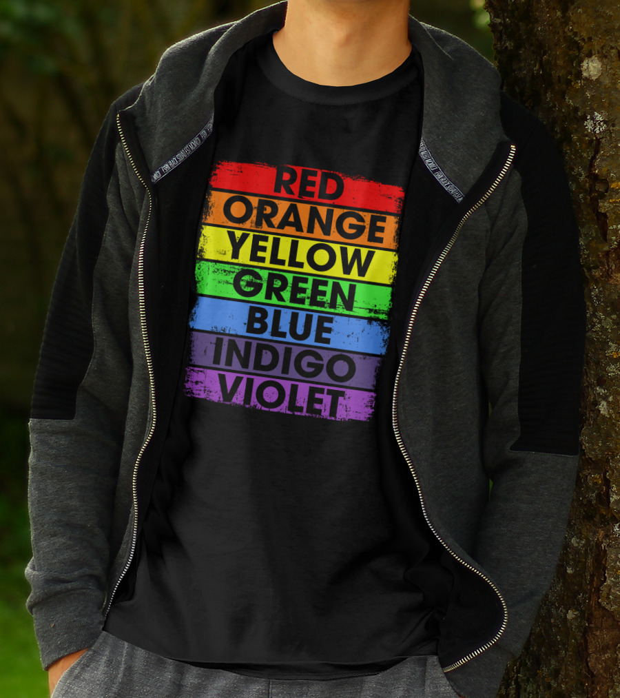 Colors Of The Rainbow Red Orange Yellow Green Blue Indigo Violet T-Shirt