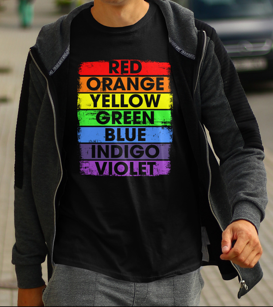 Colors Of The Rainbow Red Orange Yellow Green Blue Indigo Violet T-Shirt