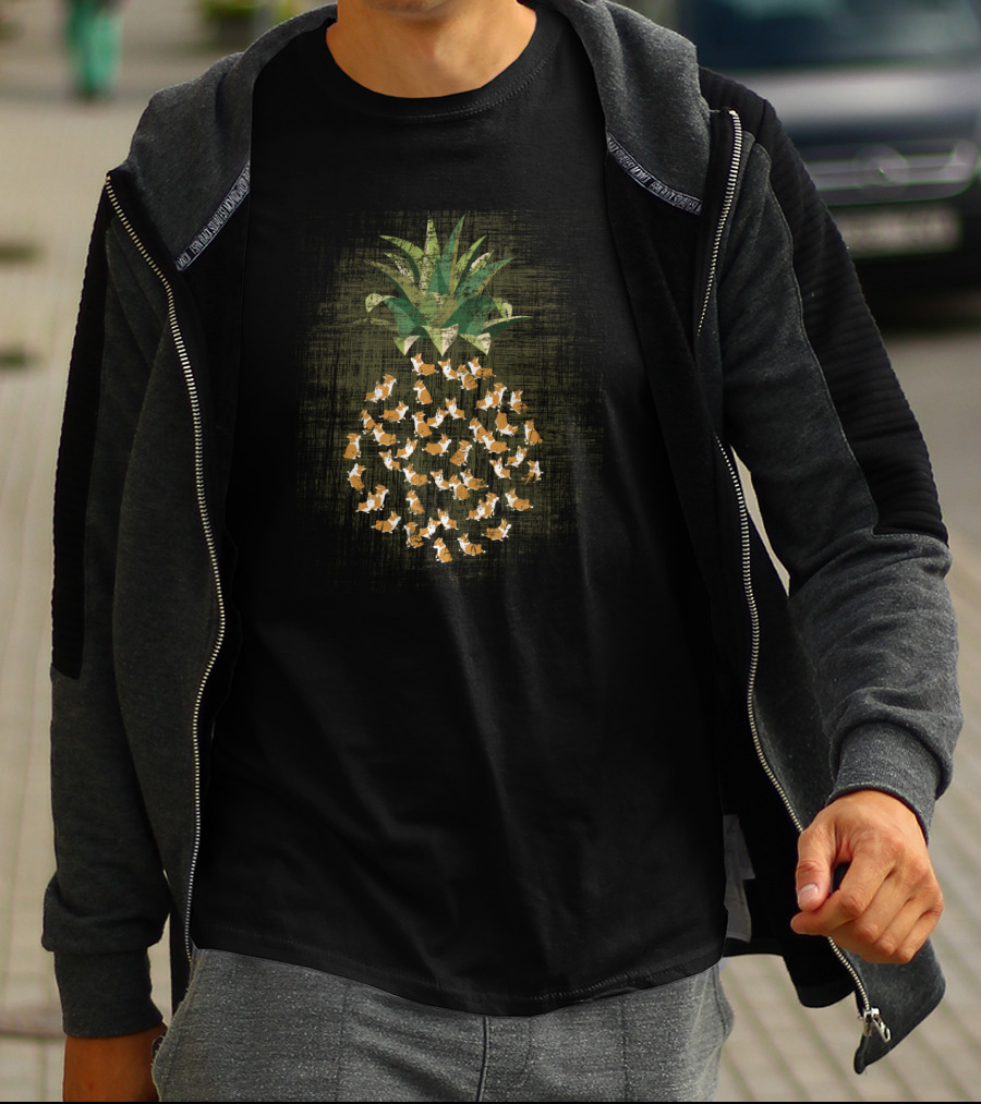 Pineapple Corgi Best Birthday For Corgi Lovers Pineapple Shaped Corgi T-Shirt