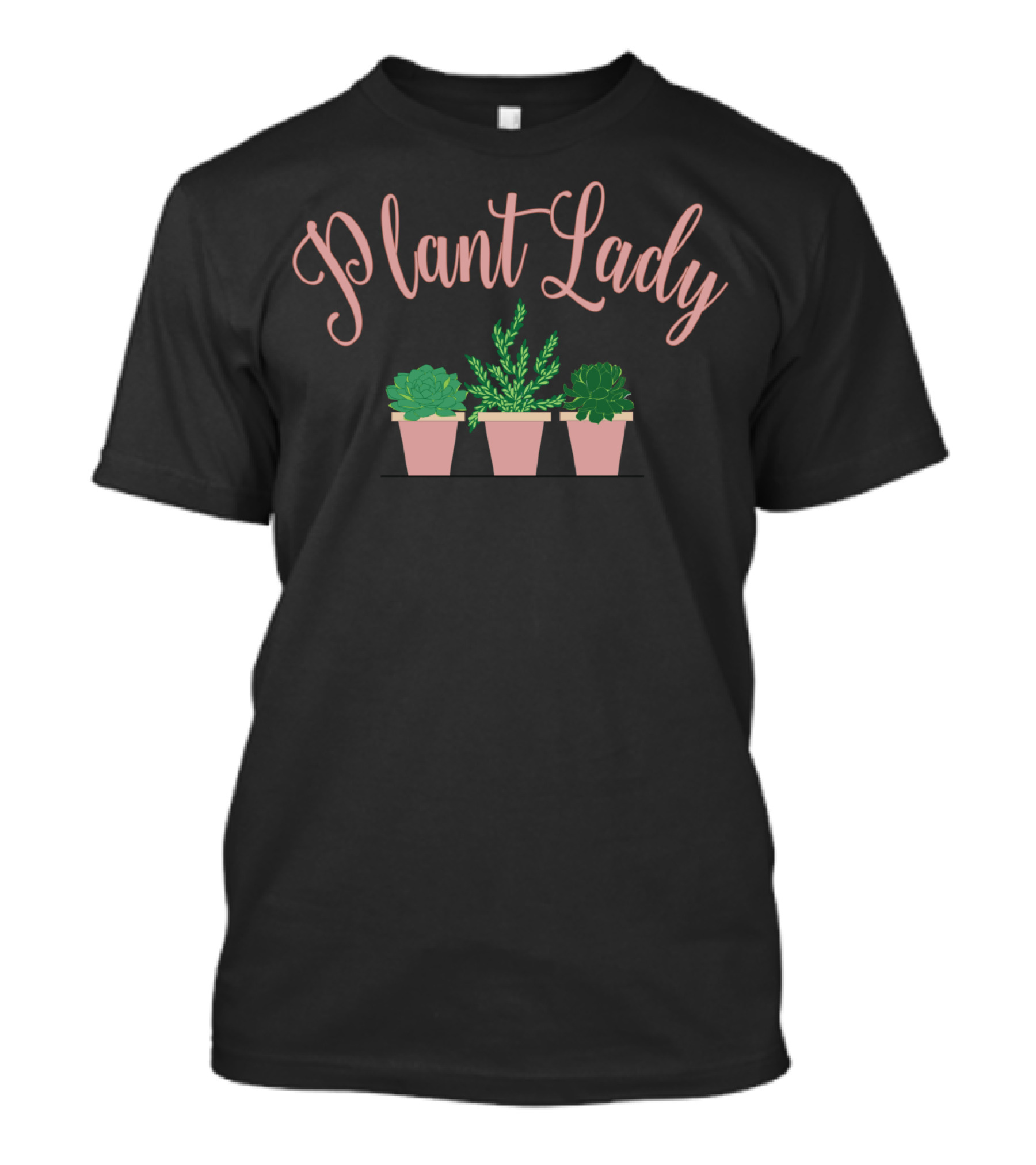 Plant Lady Succulent Trio In Pink Pots T-Shirt