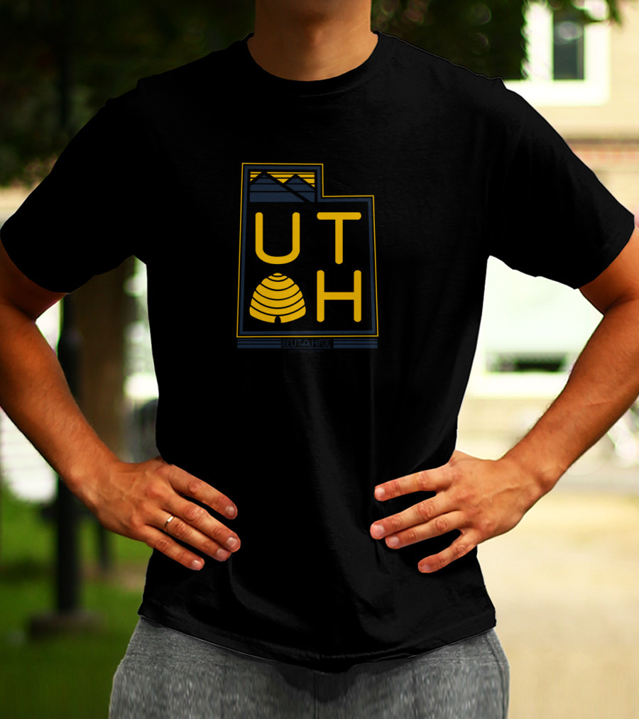 Utah Beehive State Emblem With Mountain T-Shirt