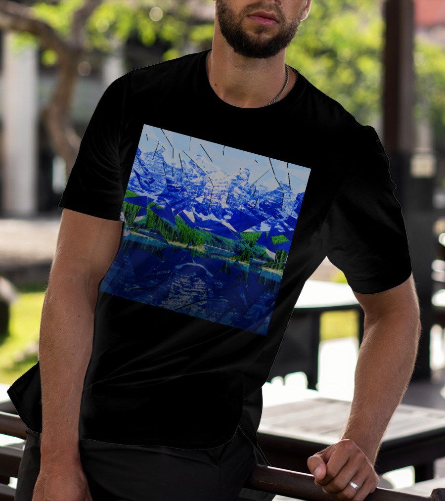 Shattered Reflections Of Majestic Mountain Glass T-Shirt