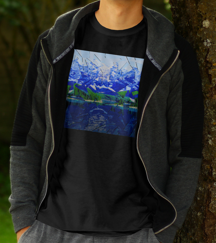 Shattered Reflections Of Majestic Mountain Glass T-Shirt