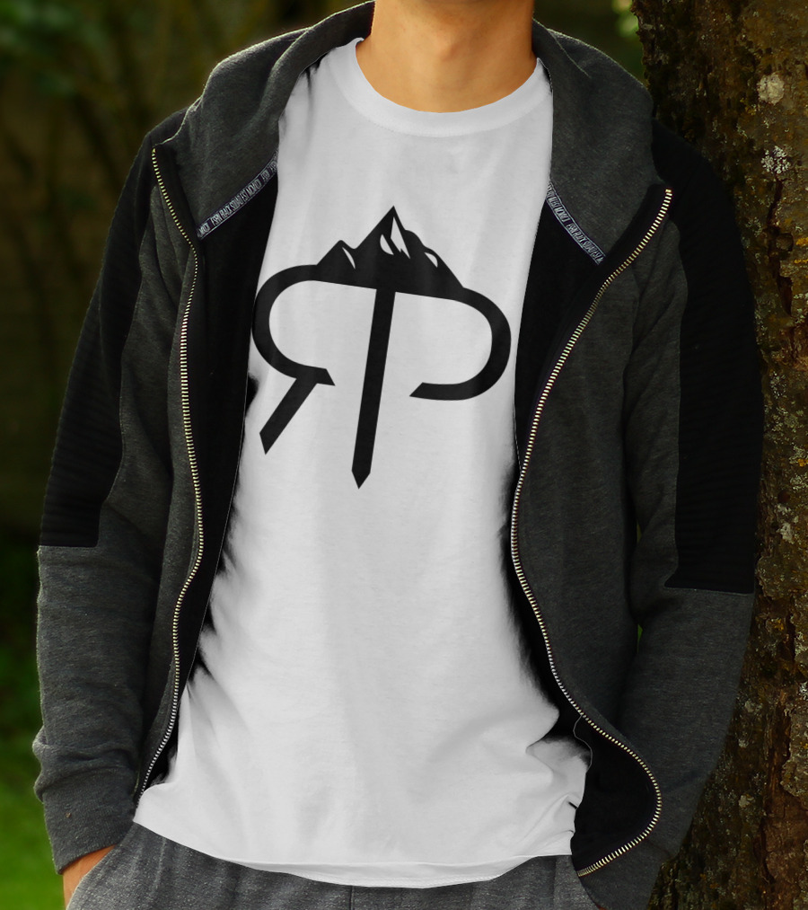 RP Mountain Logo With Stylized Peaks And Lettering T-Shirt