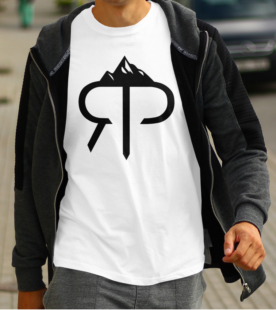 RP Mountain Logo With Stylized Peaks And Lettering T-Shirt