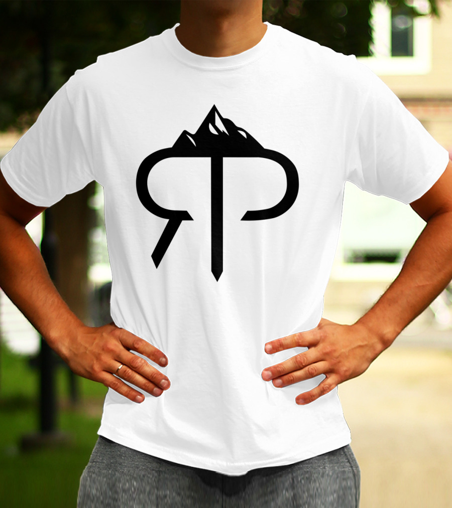 RP Mountain Logo With Stylized Peaks And Lettering T-Shirt