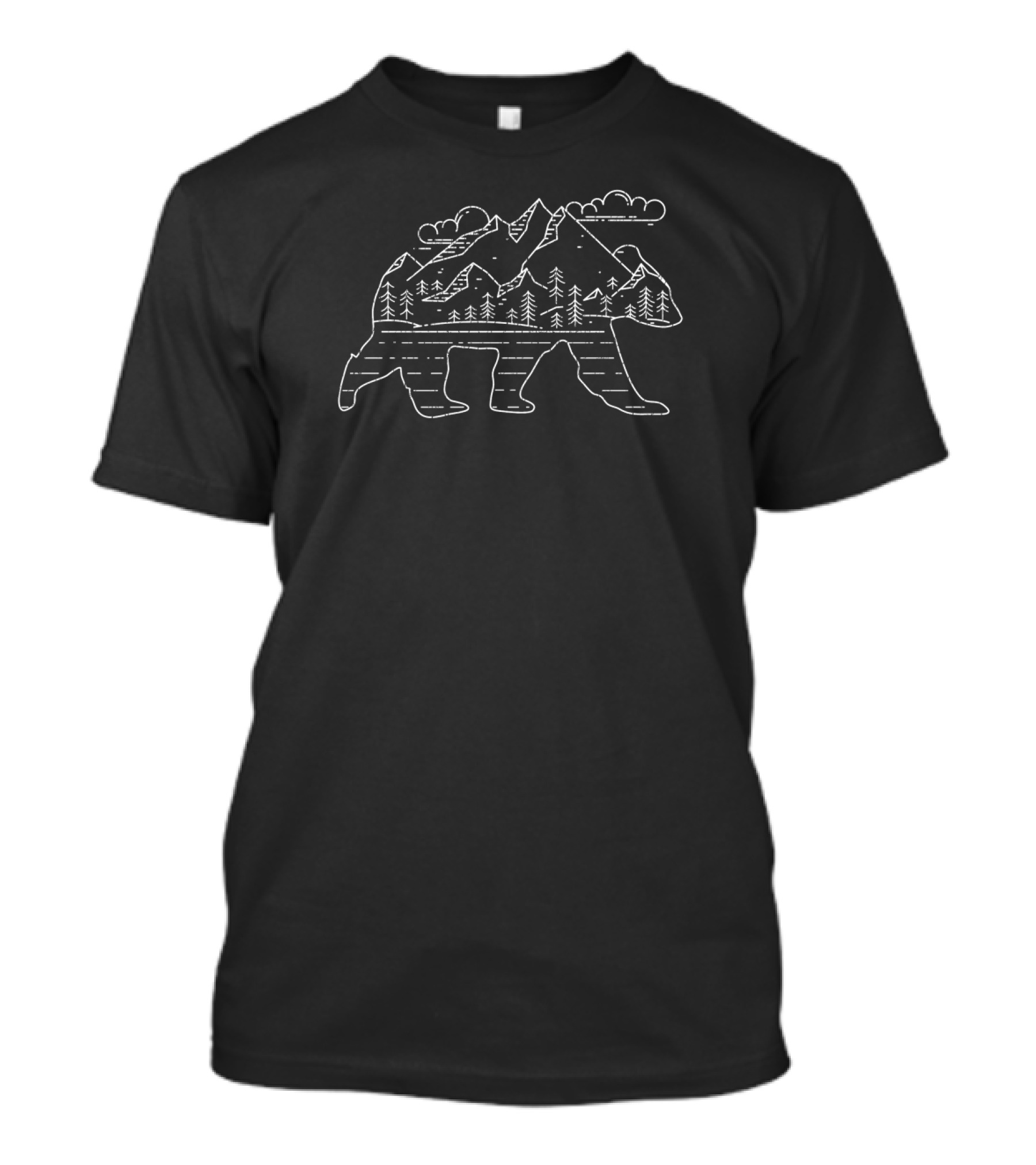 Wild Mountain Bear Forest Scene T-Shirt