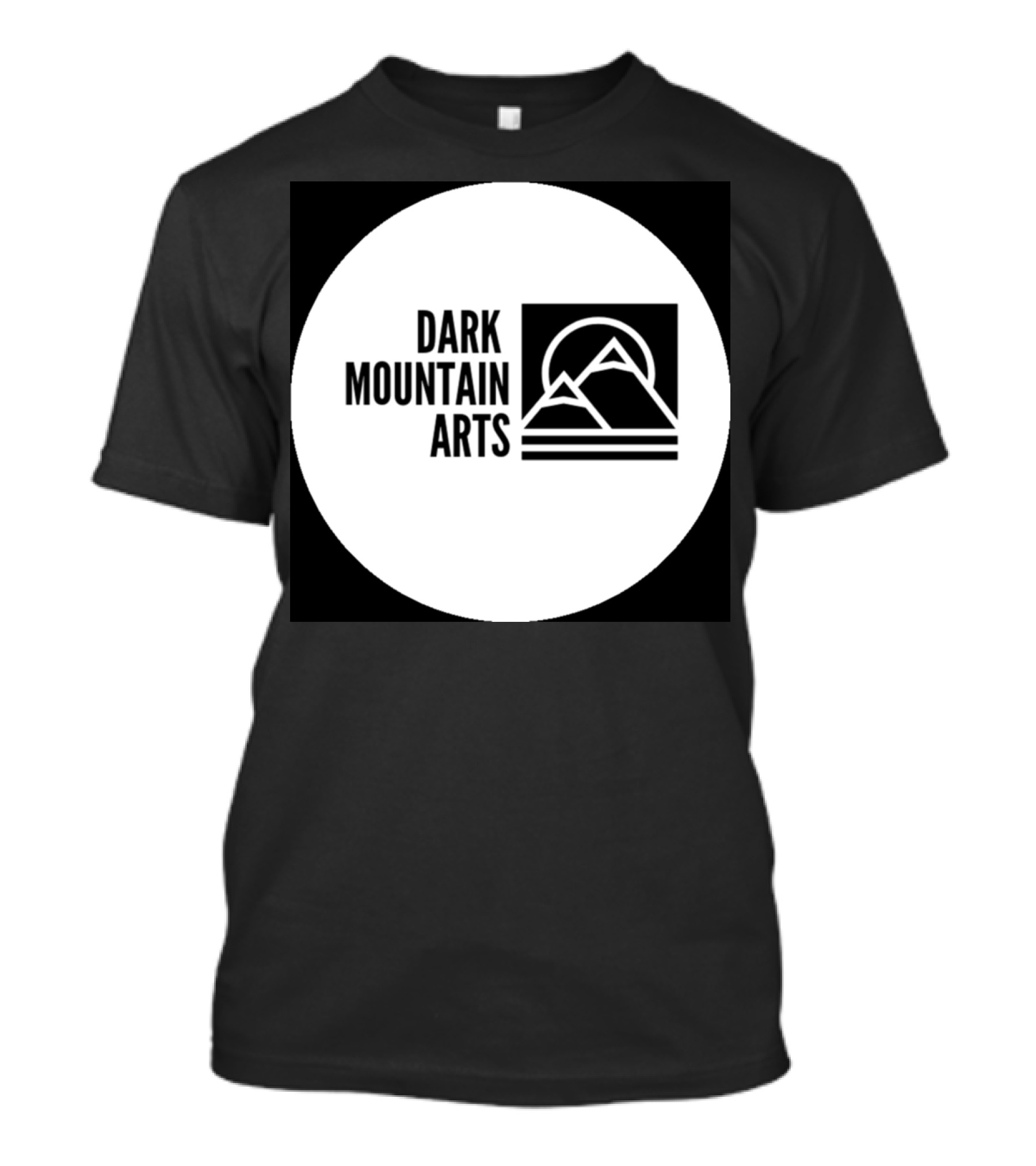 Dark Mountain Arts Minimalist Peaks Logo In Monochrome Circle T-Shirt