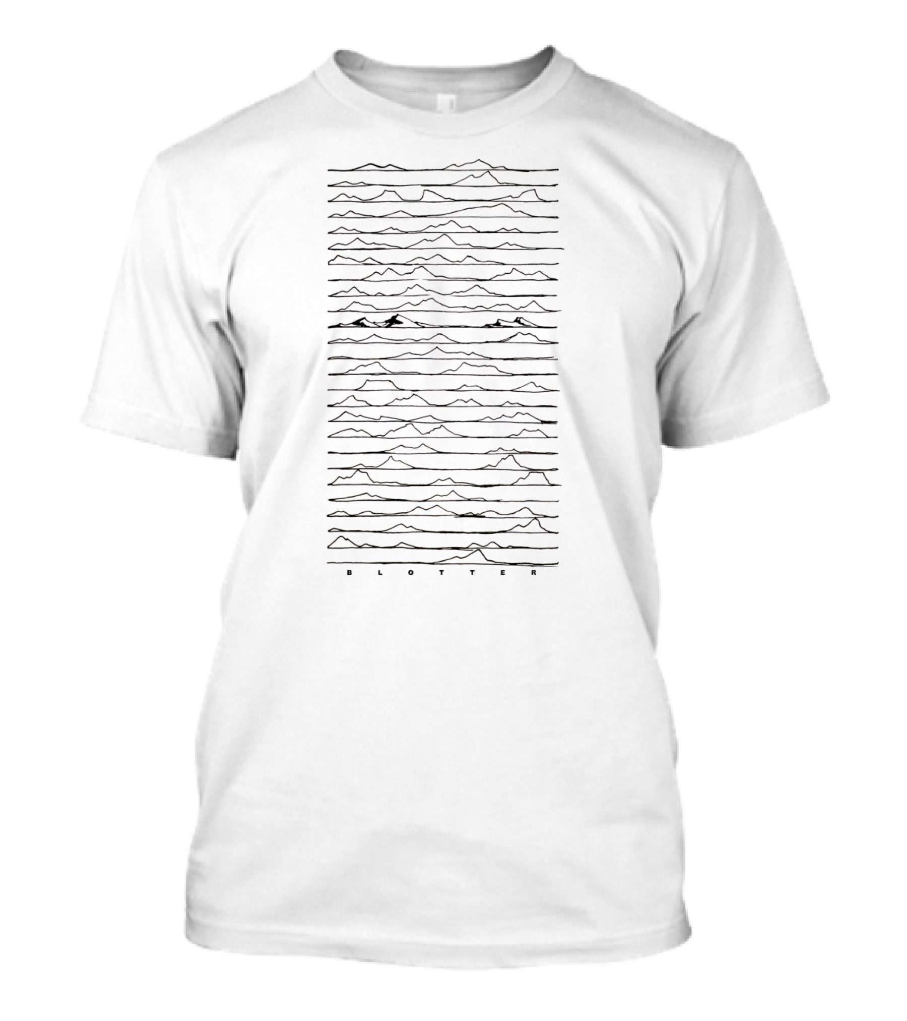 Blotter Mountains Graphic With Black Line T-Shirt