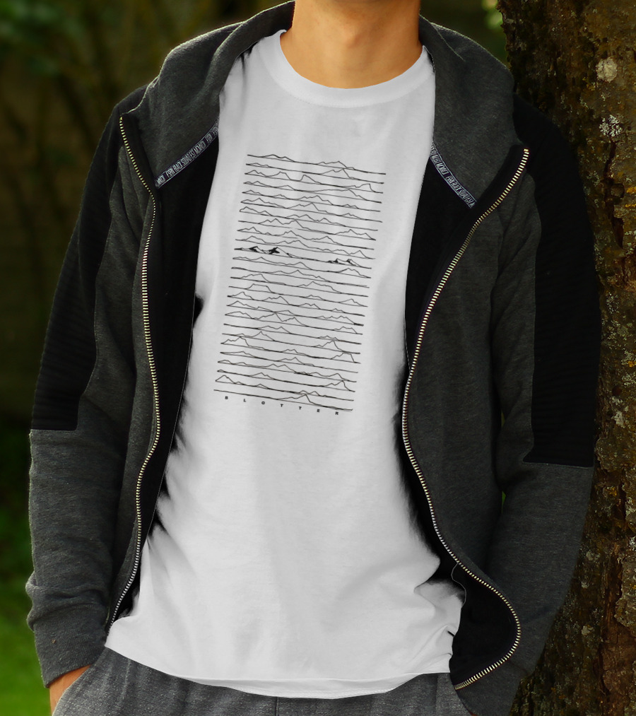 Blotter Mountains Graphic With Black Line T-Shirt