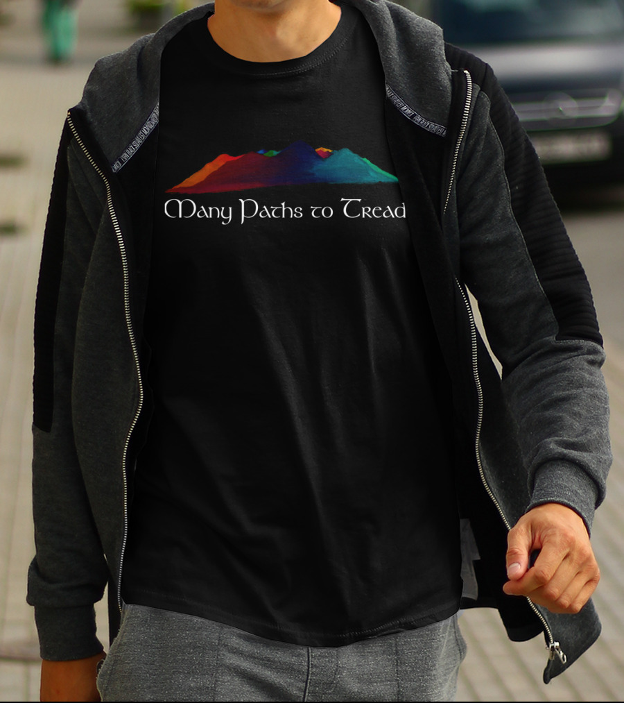 Many Paths To Tread Multicolored Mountain T-Shirt
