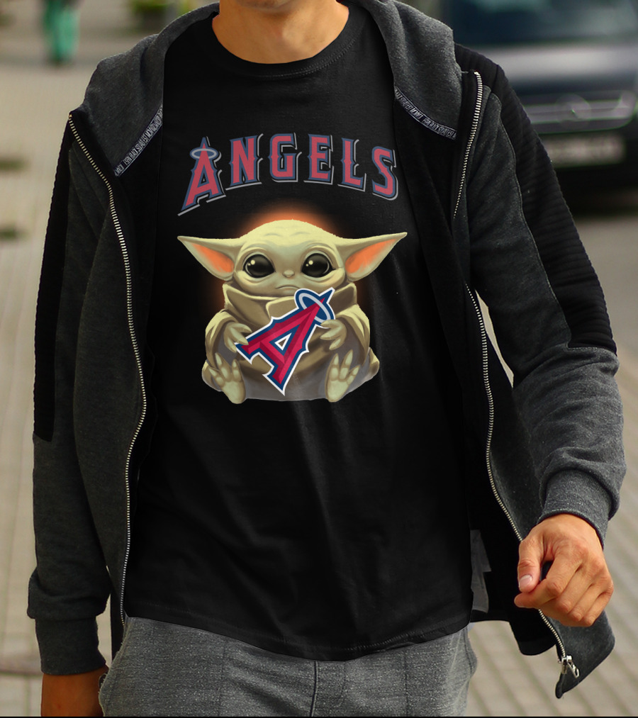 Baby Yoda Holding Angels Baseball T-Shirt