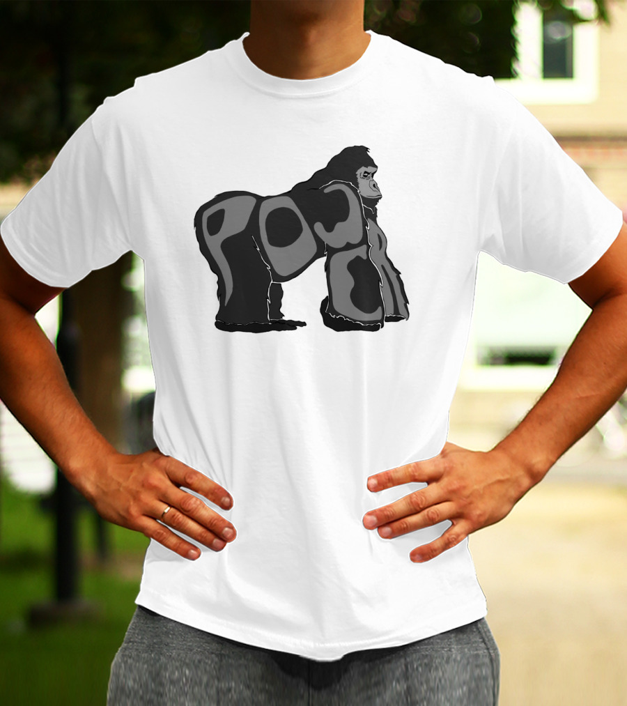 Powerful Gorilla Silhouette Art With Bold Typography T-Shirt