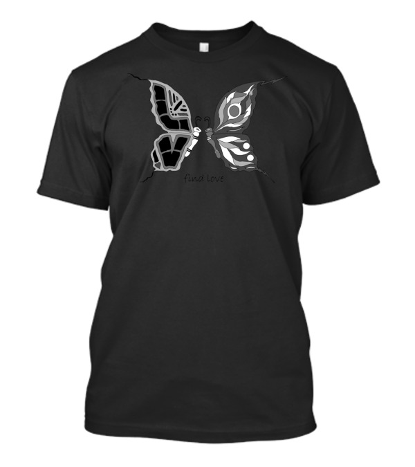 Butterfly Find Love Monochrome T-Shirt