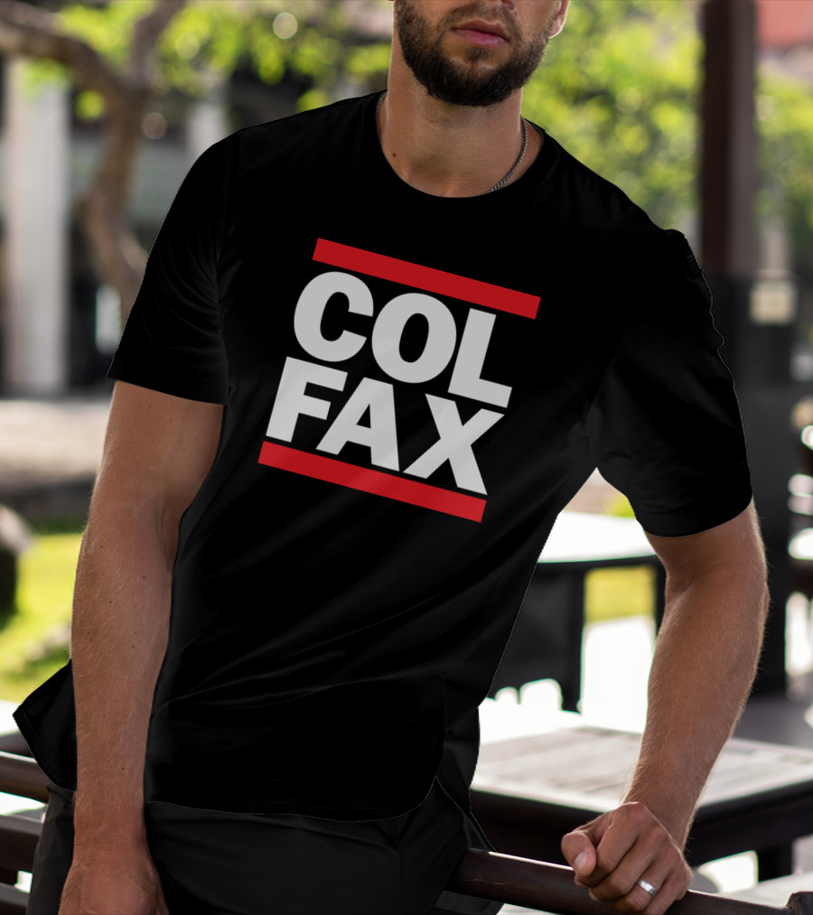 COL FAX Streetwear Fashion Bold Typography In Black And Red T-Shirt