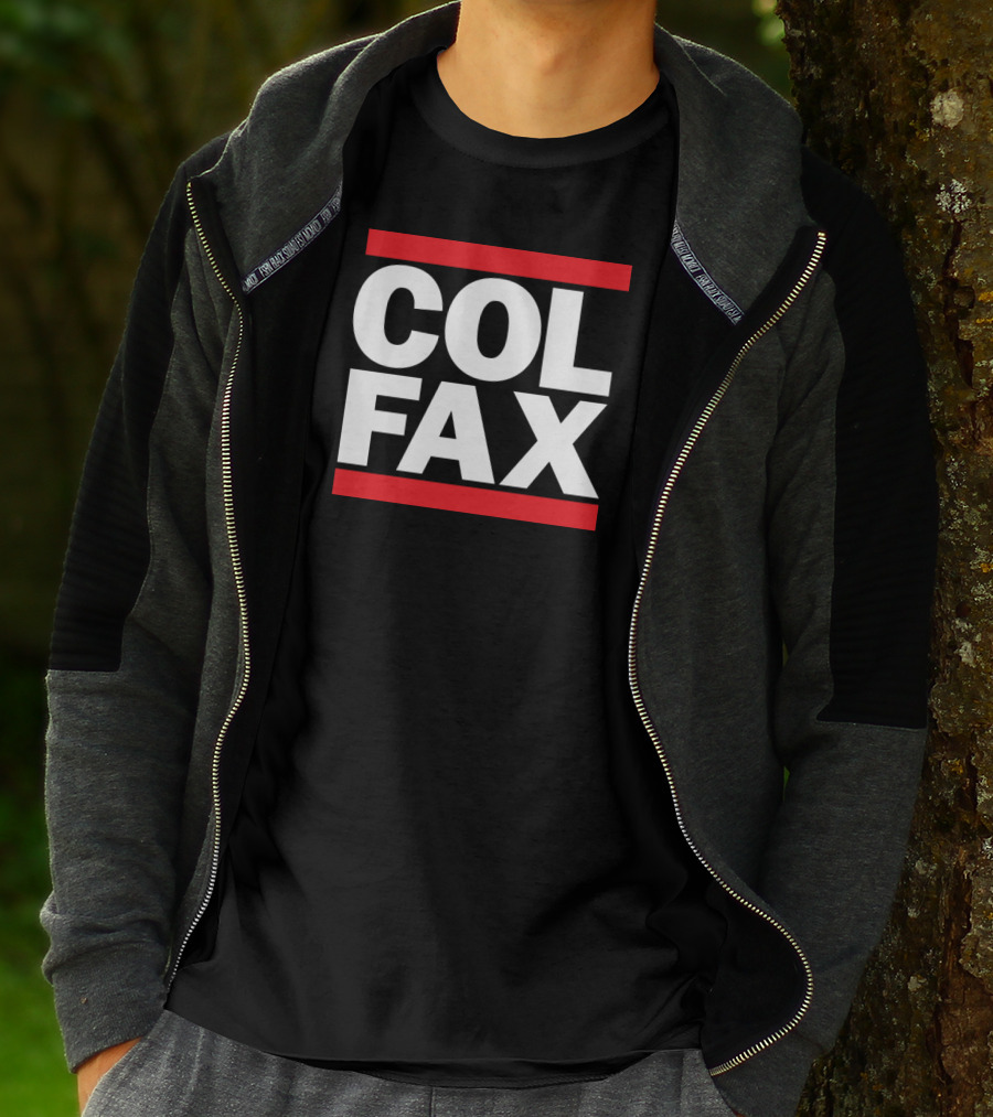 COL FAX Streetwear Fashion Bold Typography In Black And Red T-Shirt