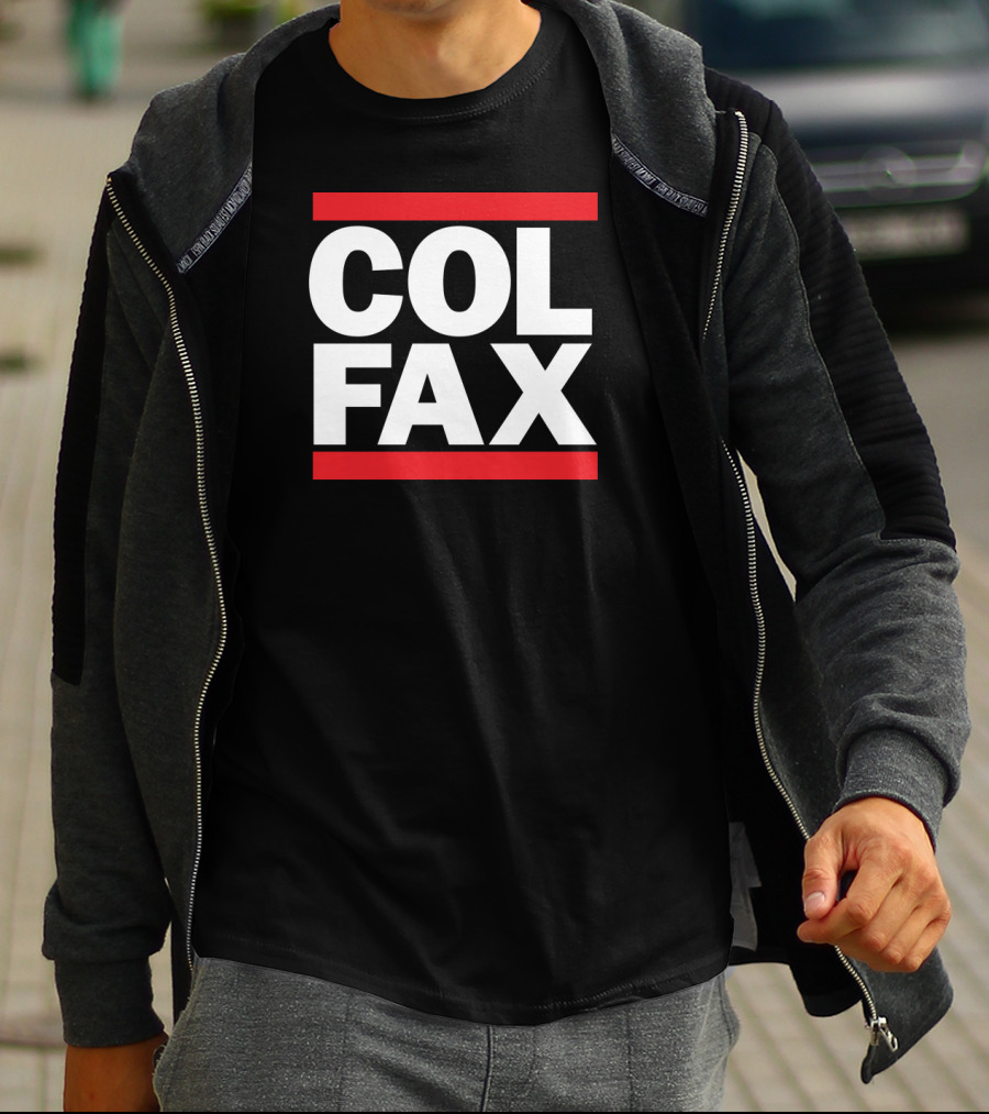 COL FAX Streetwear Fashion Bold Typography In Black And Red T-Shirt
