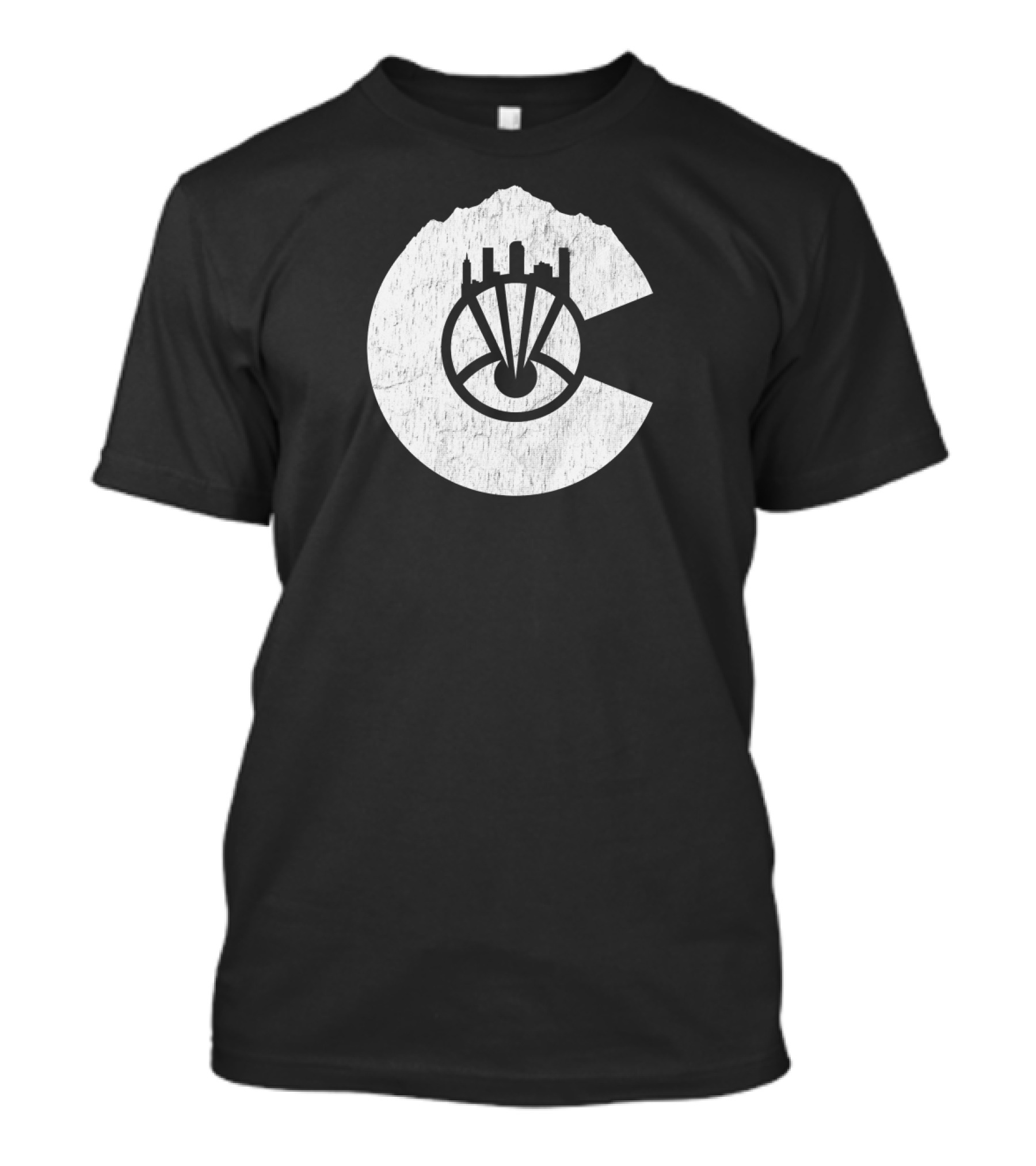 Denver Nuggets Eye Logo Design With City Skyline Elements T-Shirt