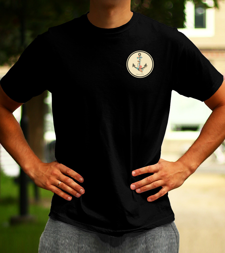 Anchor Soul Nautical Floral Emblem T-Shirt
