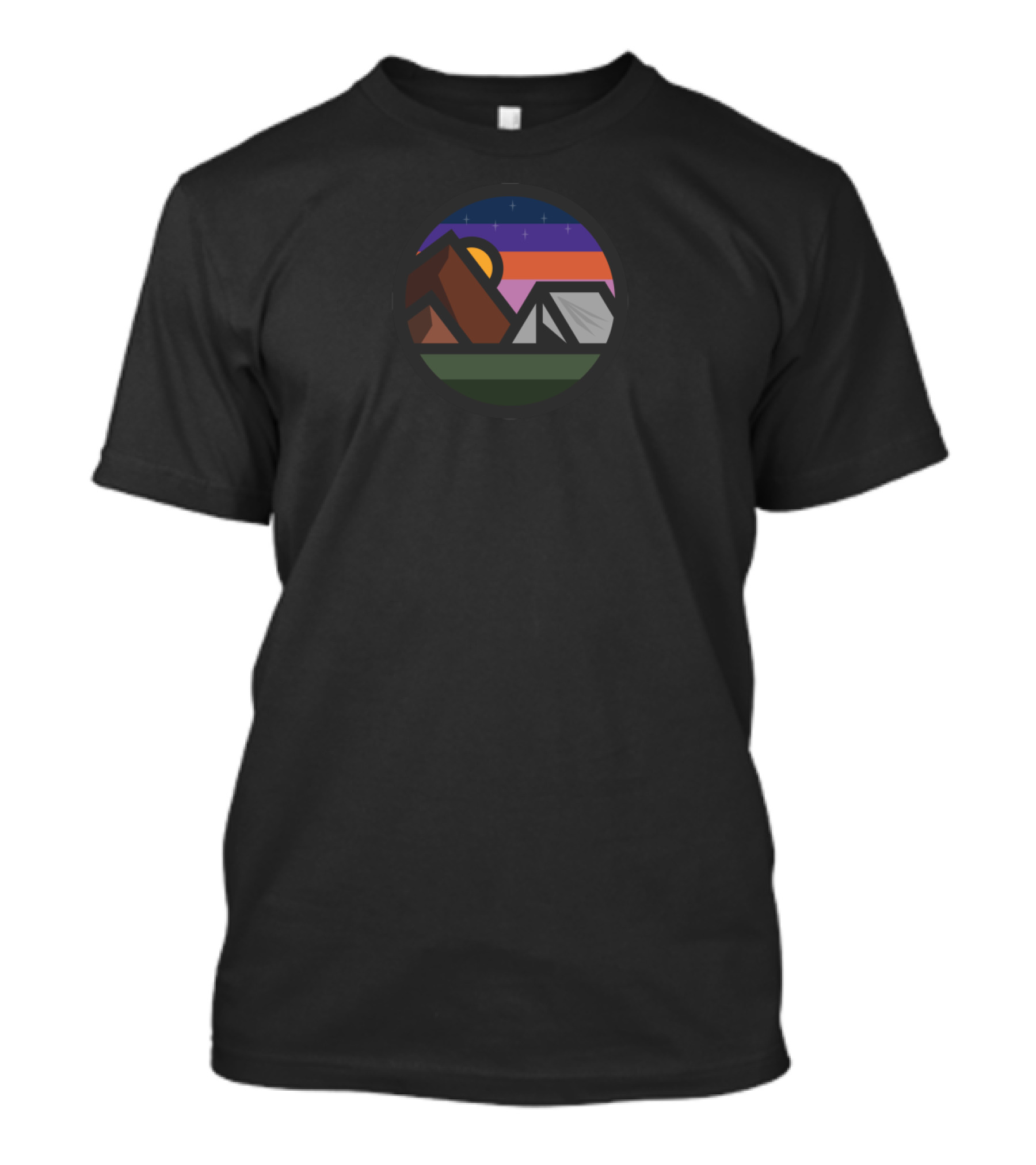 Base Camp Night Scenic Mountain Sunset Campfire Adventure T-Shirt